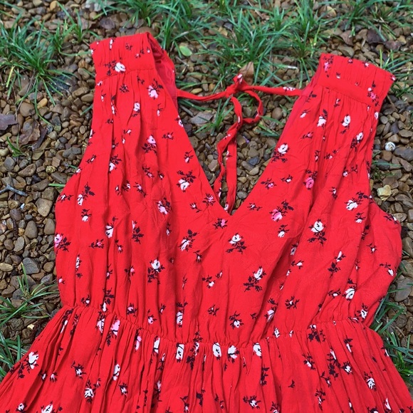 Madewell Dress Red Magnolia Tie back dress Rosebud Floral XS - Picture 4 of 7